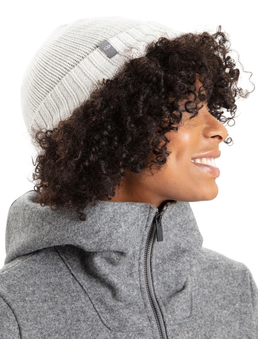 Chapeaux Icebreaker Unisex Merino Vela Cuff Beanie Femme Blanche | FR 1473NWYB